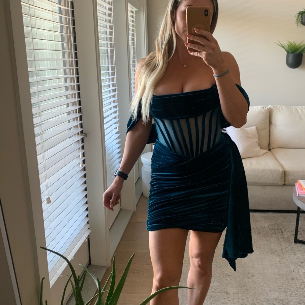 Jeweled Velvet Corset Dress